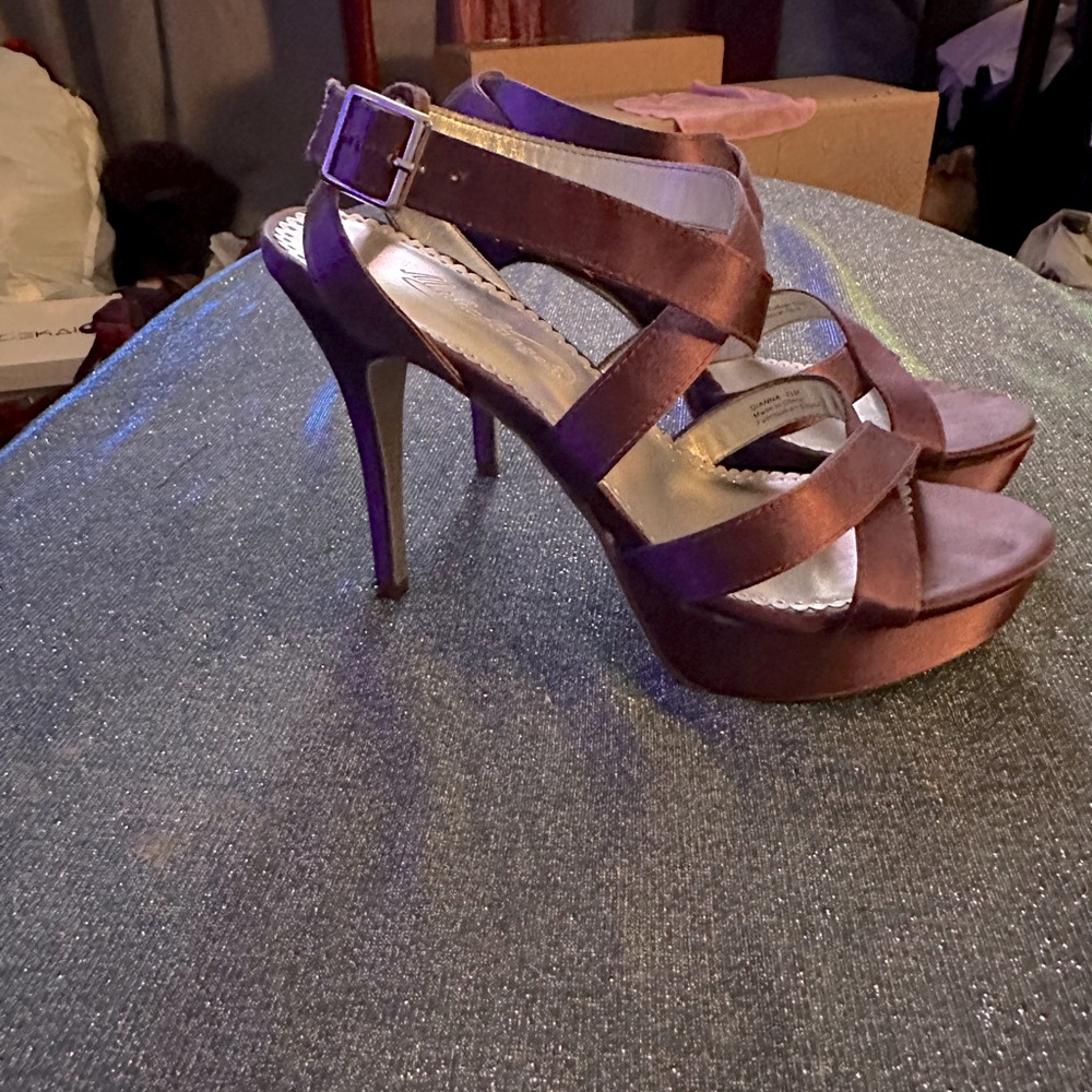Burgundy stiletto sandals